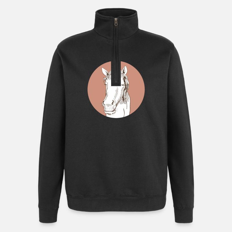 Cheval - Sweat à zip 1/4 - noir