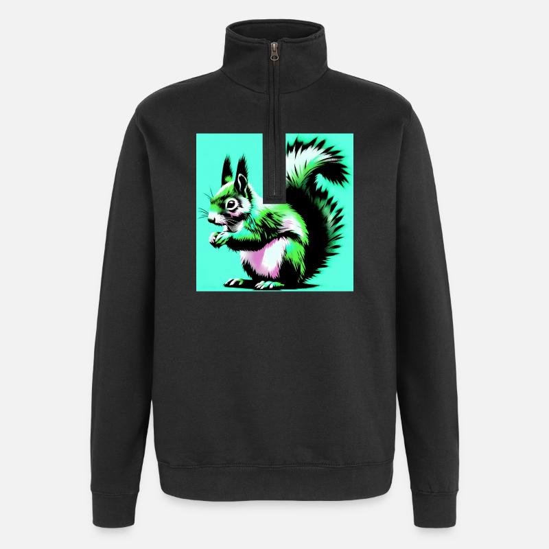 squirrel - Quarter-Zip Sweatshirt - black