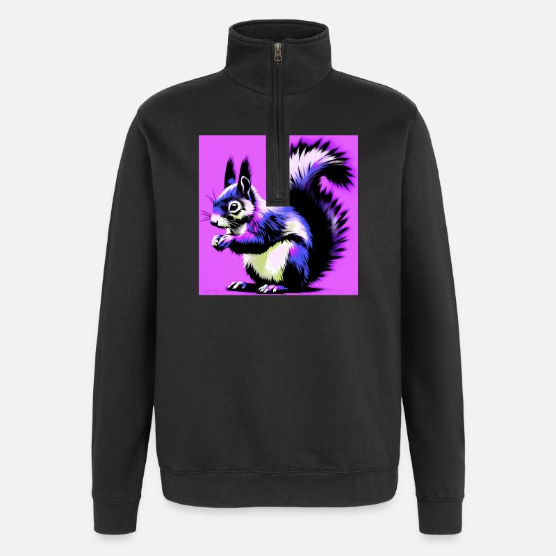 squirrel - Quarter-Zip Sweatshirt - black
