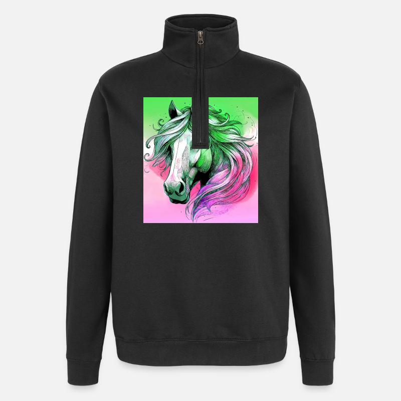 cheval - Sweat à zip 1/4 - noir
