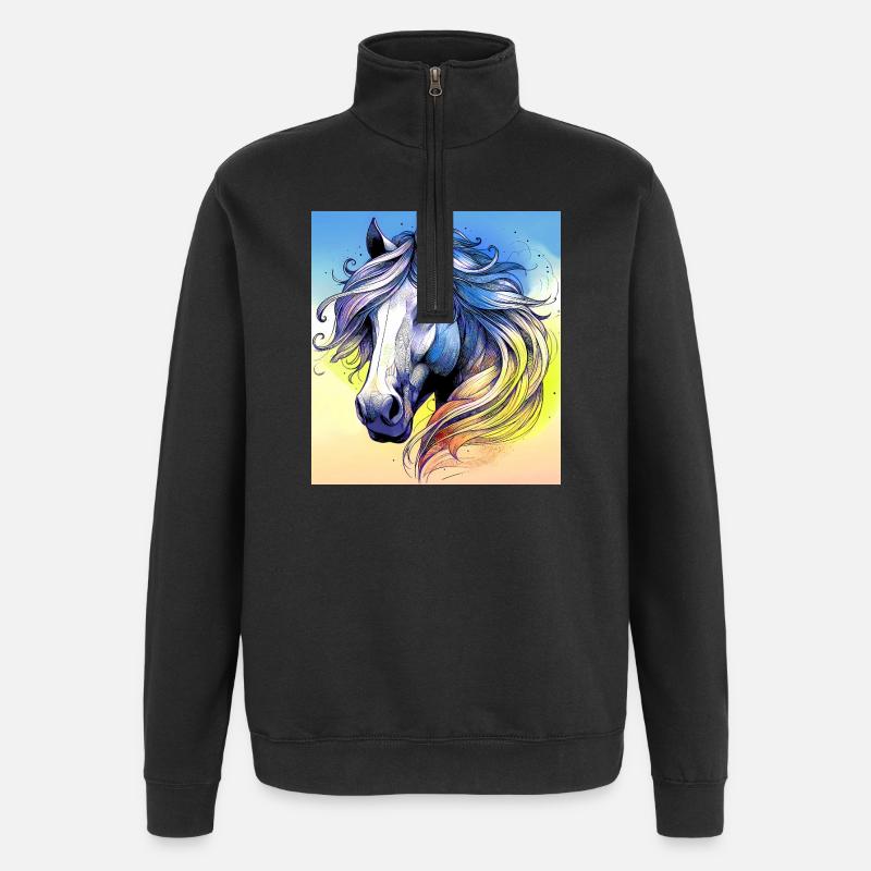 cheval - Sweat à zip 1/4 - noir