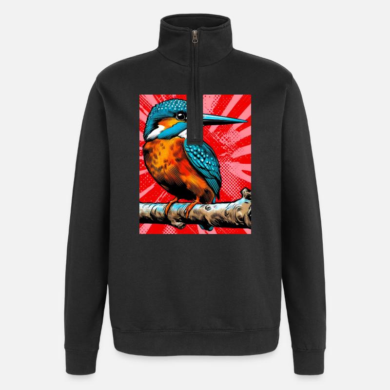 martin-pêcheur - Sweat à zip 1/4 - noir