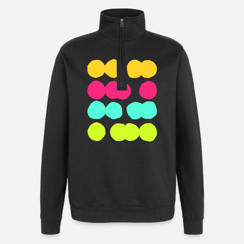 Colourful Abstract Circle Pattern - Fun & Vibrant - Quarter-Zip Sweatshirt - black