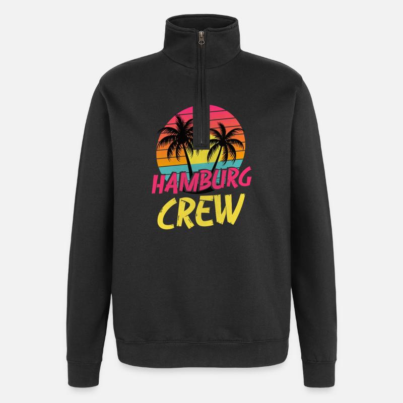 Équipage de Hambourg - Sweat à zip 1/4 - noir