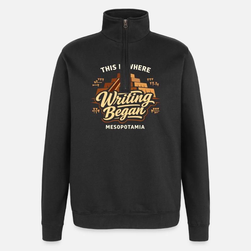 Altes Mesopotamien, Sumerisches - Quarter-Zip-Sweatshirt - Schwarz