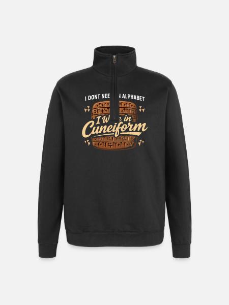 Ancient Mesopotamia, Sumerian - Quarter-Zip Sweatshirt - black