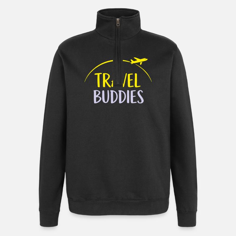 Compagnons de voyage - Sweat à zip 1/4 - noir