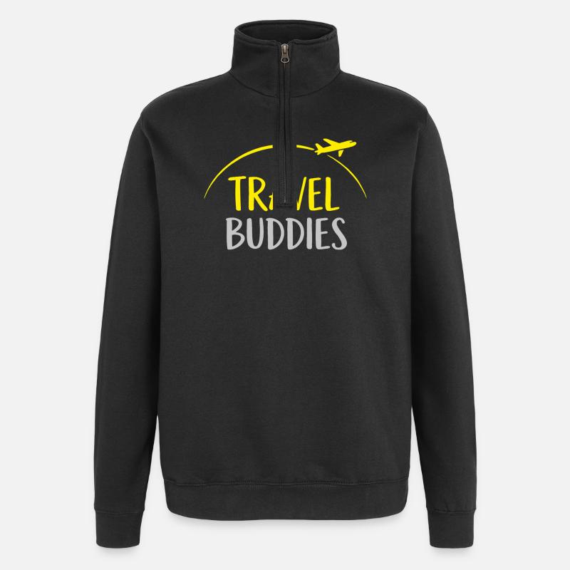 Compagnons de voyage - Sweat à zip 1/4 - noir