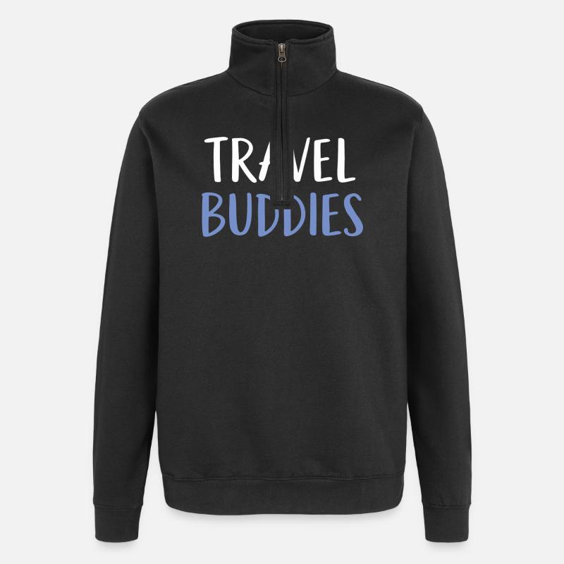 Compagnons de voyage - Sweat à zip 1/4 - noir