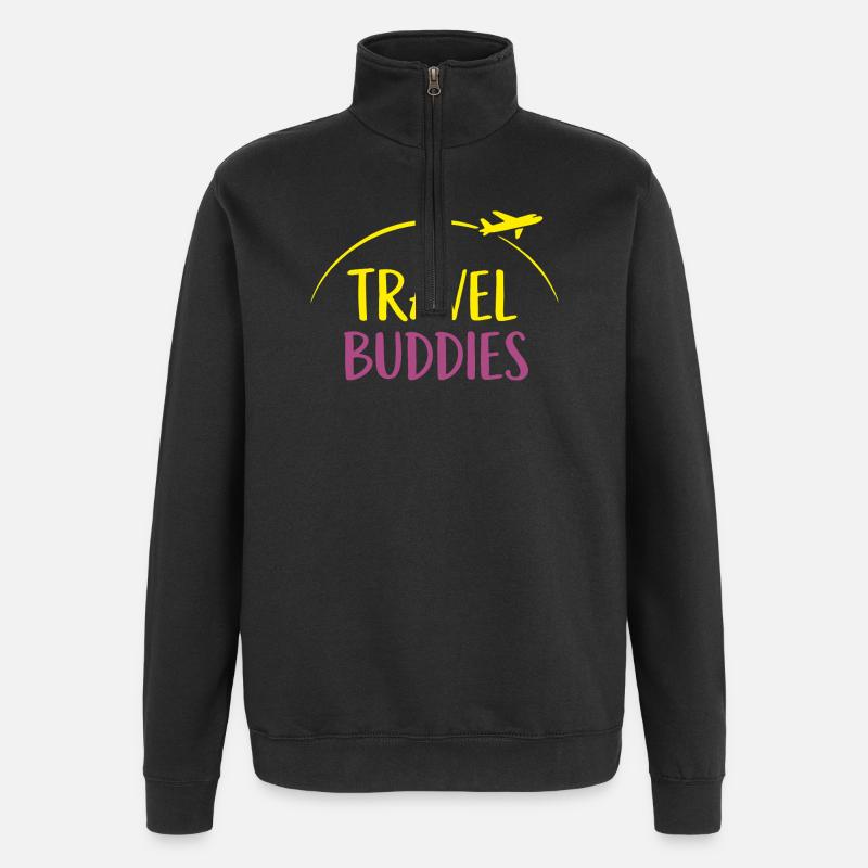 Compagnons de voyage - Sweat à zip 1/4 - noir