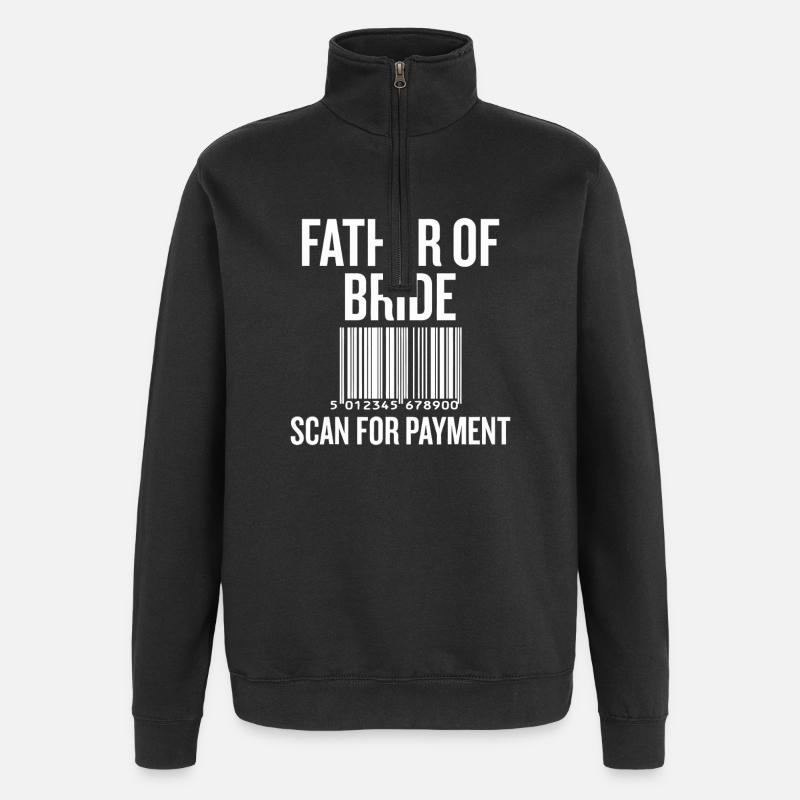 Father of Bride Barcode Tee - Quarter-Zip Sweatshirt - black