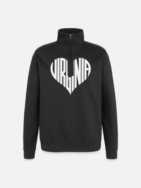 Virginia Heart Design - Quarter-Zip Sweatshirt - black