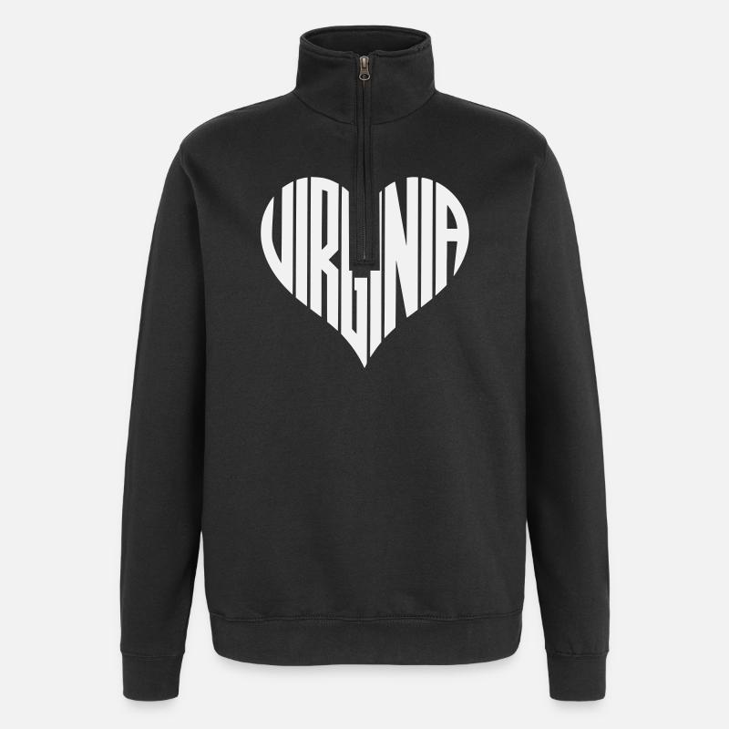 Virginia Heart Design - Sweat à zip 1/4 - noir