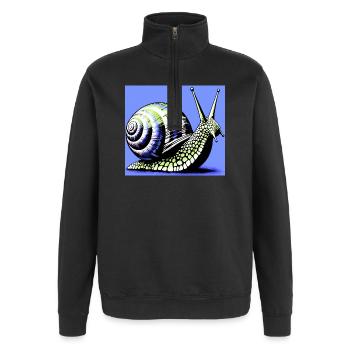 Schnecke - Quarter-Zip-Sweatshirt - Schwarz - Vorne - AI Model Female 172 light (172cm) & AI Model Male 178 dark (178cm)