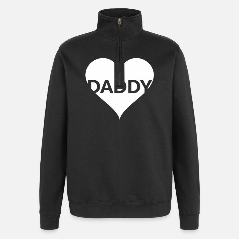 Cadeau du cœur de papa - Sweat à zip 1/4 - noir