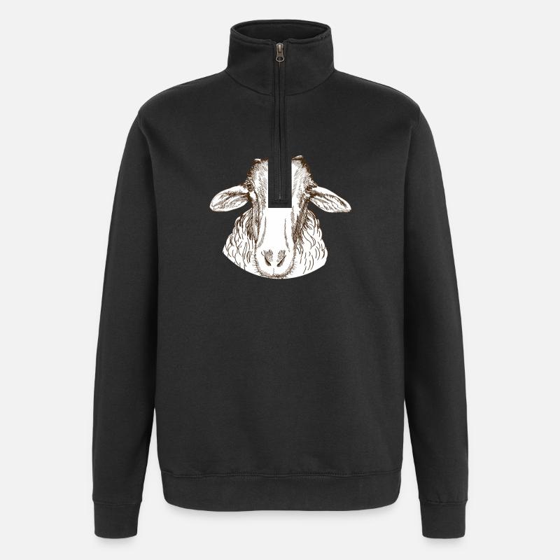 Schaf - Quarter-Zip-Sweatshirt - Schwarz
