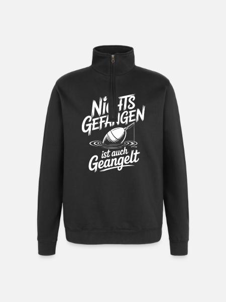 Angel Spruch lustig - Quarter-Zip-Sweatshirt - Schwarz