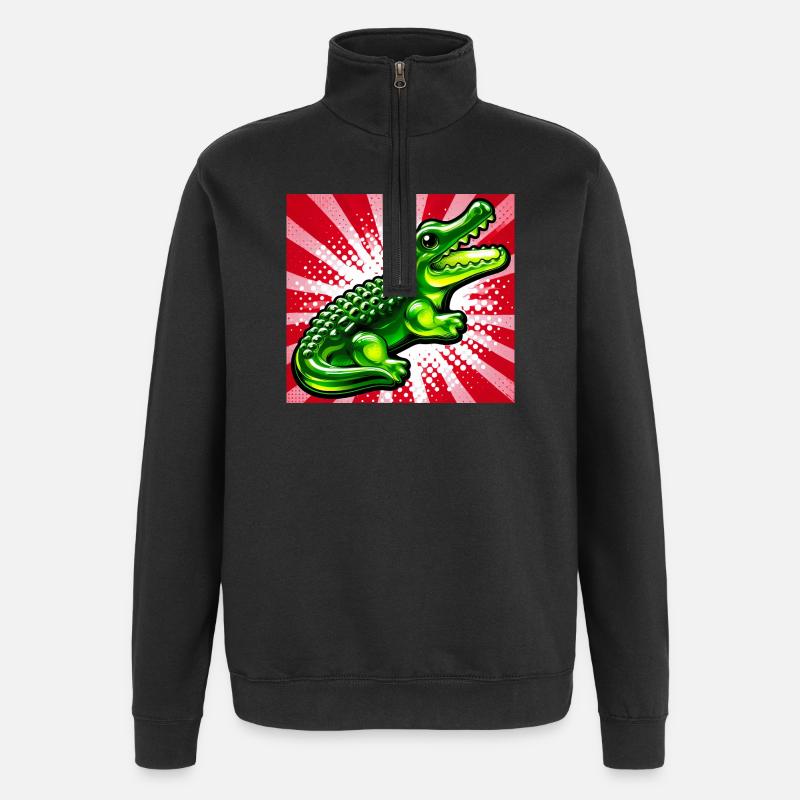 Krokodil - Quarter-Zip-Sweatshirt - Schwarz
