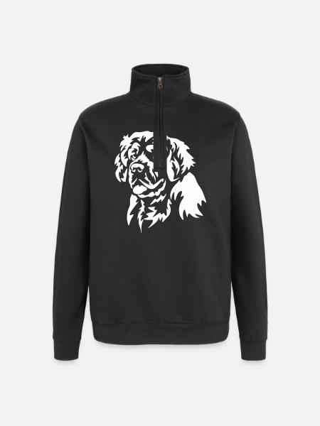 Clumber Spaniel Head "Black Edition" - Quarter-Zip Sweatshirt - black