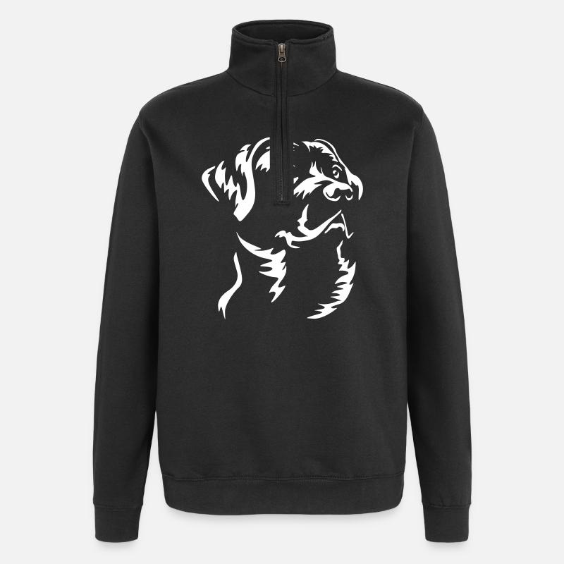 Labrador Kopf "Black Edition" - Quarter-Zip-Sweatshirt - Schwarz