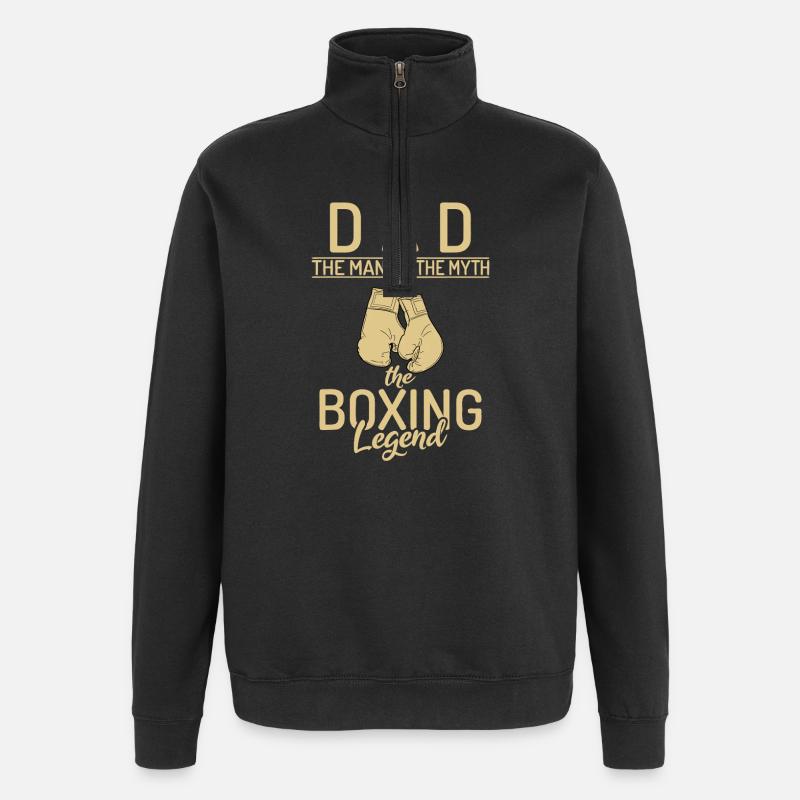 Dad Boxing Legend Tee - Quarter-Zip Sweatshirt - black