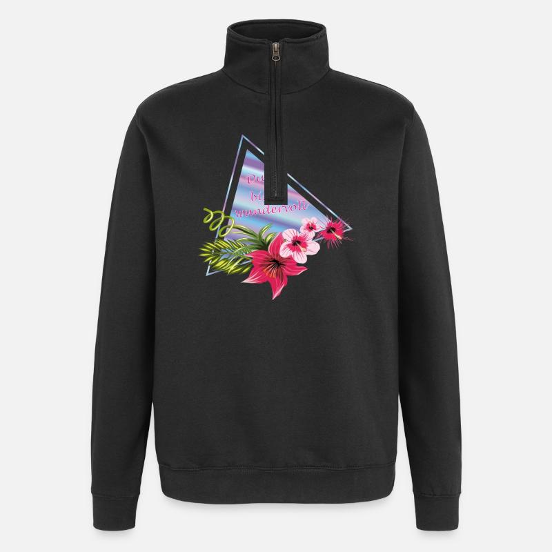 Du bist wundervoll  - Quarter-Zip-Sweatshirt - Schwarz