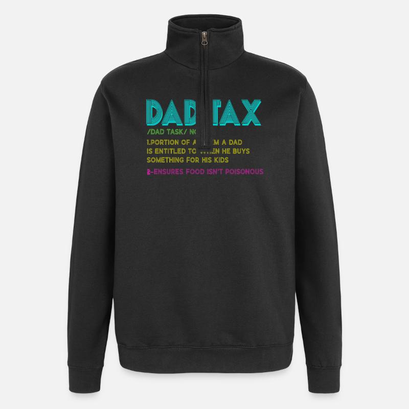 Papa-Steuer-Snack-Regel - Quarter-Zip-Sweatshirt - Schwarz