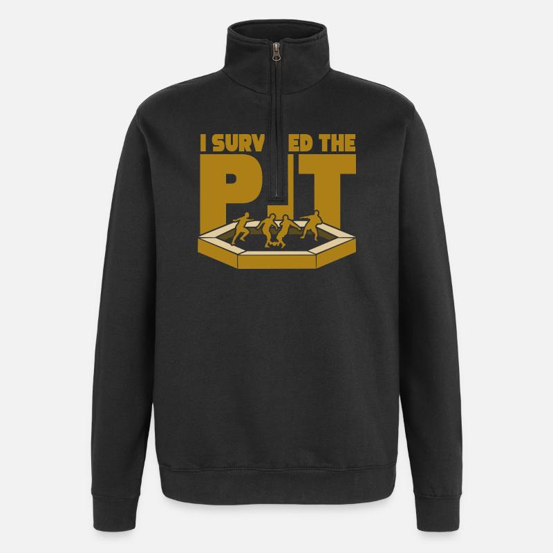 I Survived the Pit - Quarter-Zip Sweatshirt - black