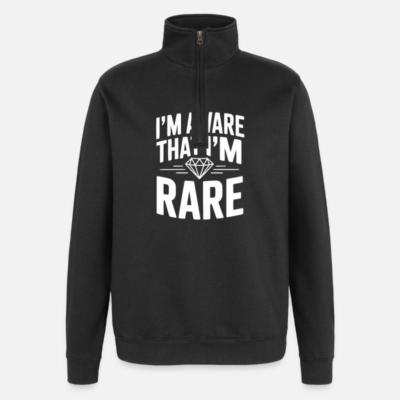 I'm Aware That I'm Rare - Quarter-Zip Sweatshirt - black