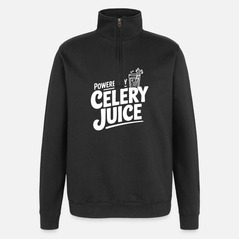 Powered by Celery Juice - Quarter-Zip Sweatshirt - black