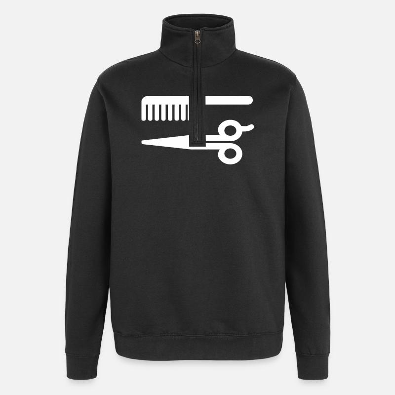 Friseur - Quarter-Zip-Sweatshirt - Schwarz