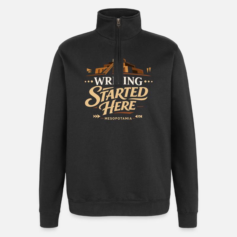 Ancient Mesopotamia, Sumerian - Quarter-Zip Sweatshirt - black