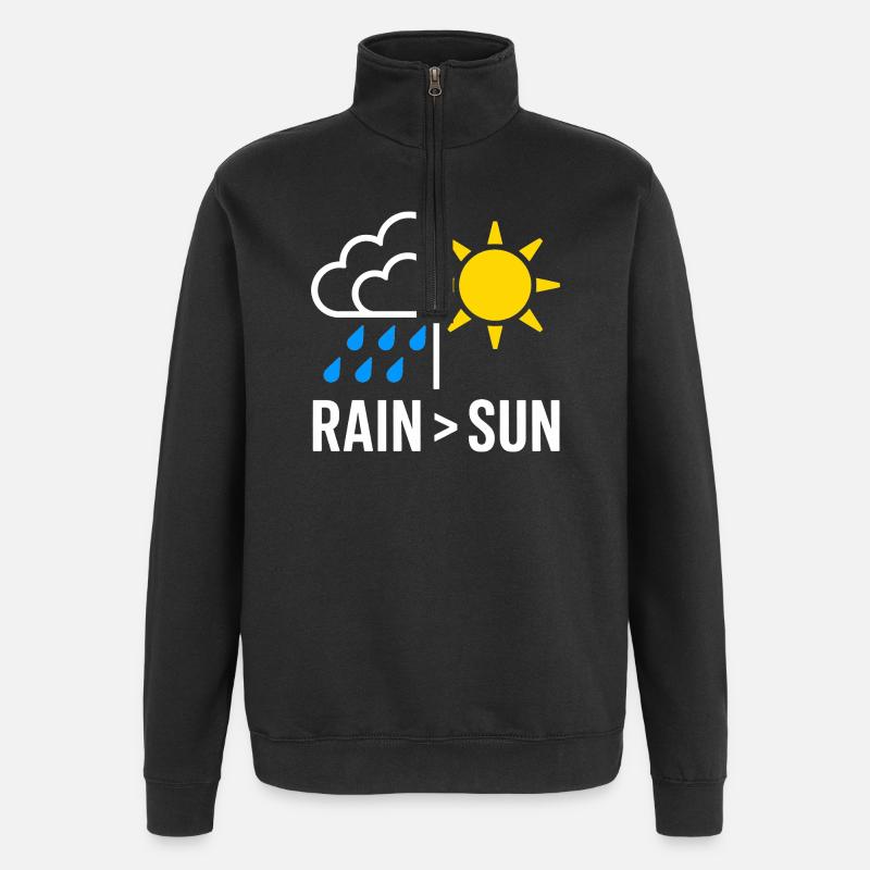 Rain Over Sun Regen - Quarter-Zip Sweatshirt - black