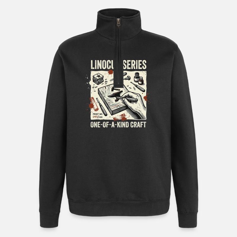 Série Linograv - Sweat à zip 1/4 - noir