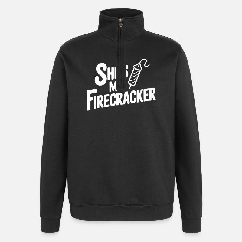 She's My Firecracker - Quarter-Zip Sweatshirt - black
