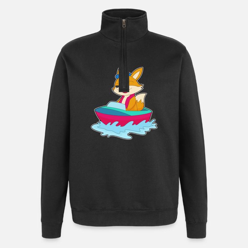 Fox Small Boat - Quarter-Zip Sweatshirt - black
