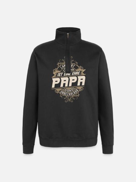 Landwirt Papa - Quarter-Zip-Sweatshirt - Schwarz