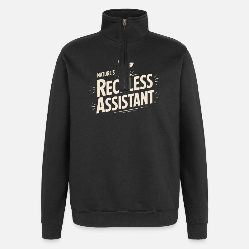 Nature's Reckless Assistant - Quarter-Zip Sweatshirt - black