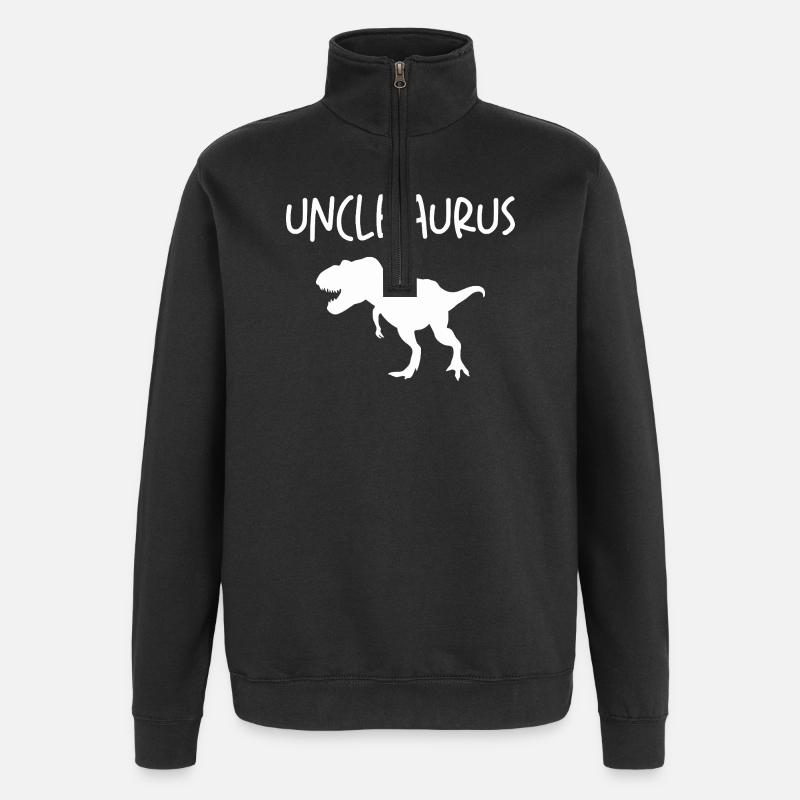 Unclesaurus T-Rex - Quarter-Zip Sweatshirt - black