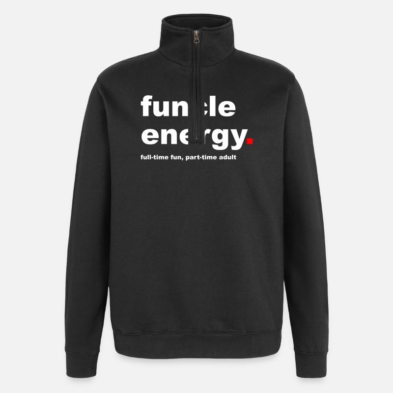 Lustiger Funcle-Slogan - Quarter-Zip-Sweatshirt - Schwarz