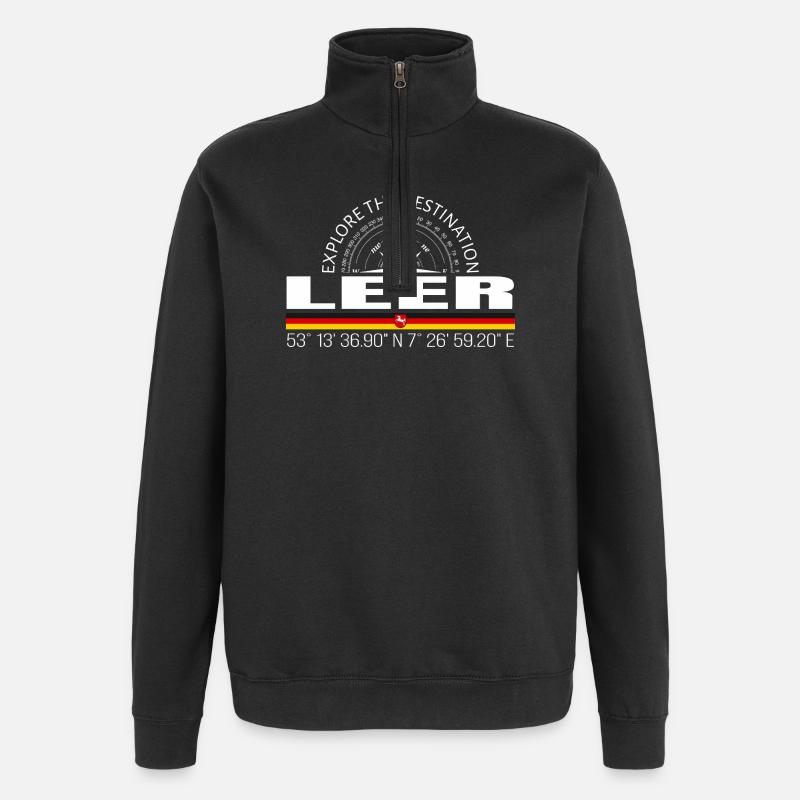 Leer - Quarter-Zip-Sweatshirt - Schwarz