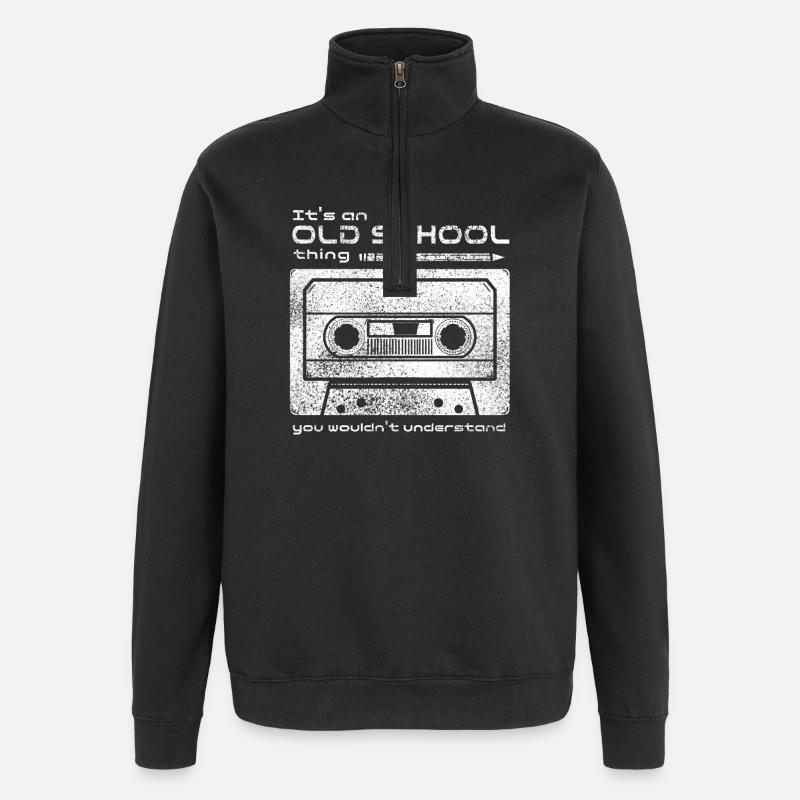 Old School Tape Trick - Quarter-Zip Sweatshirt - black