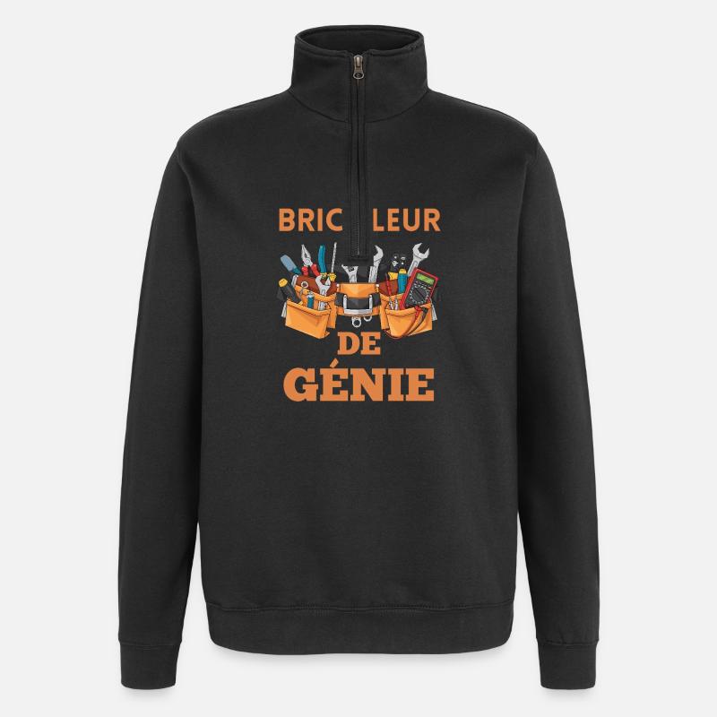 Bricoleur de Génie - Sweat à zip 1/4 - noir
