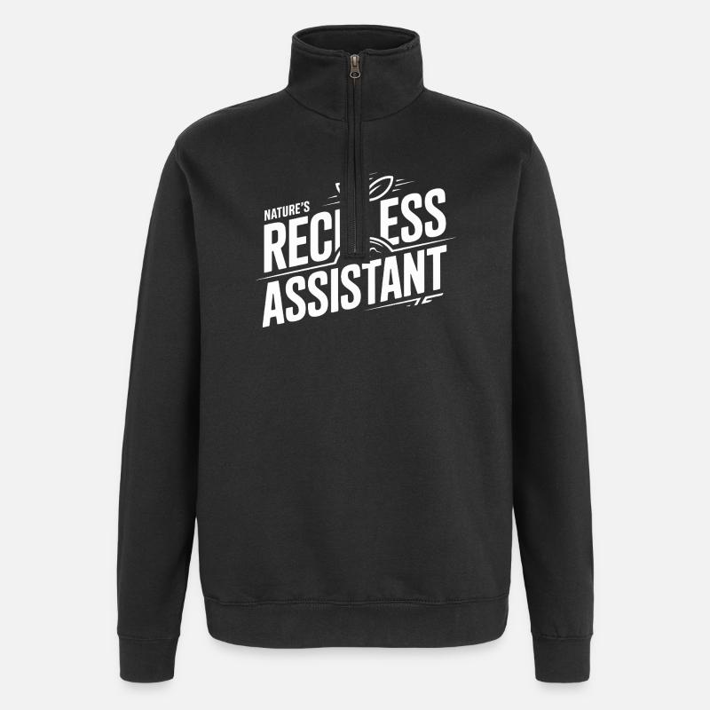 Nature's Reckless Assistant - Quarter-Zip Sweatshirt - black