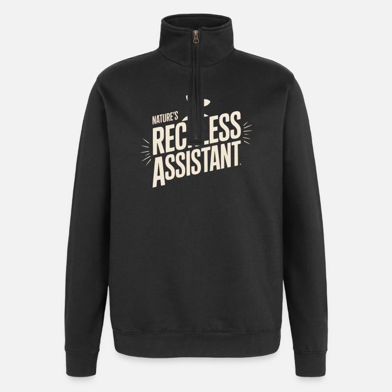 L’assistant imprudent de la nature - Sweat à zip 1/4 - noir
