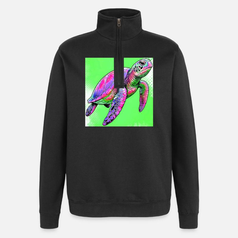 Schildkröte - Quarter-Zip-Sweatshirt - Schwarz