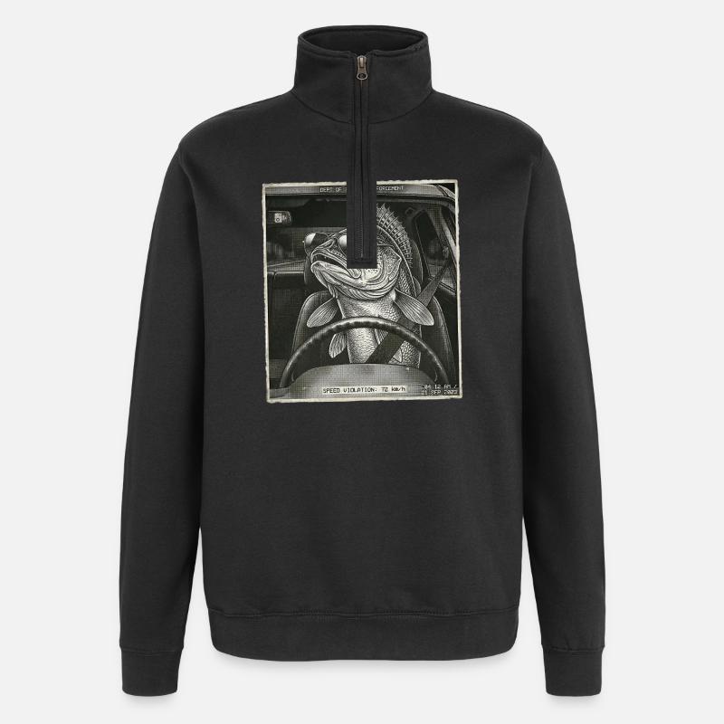 Zander Flashed - Quarter-Zip Sweatshirt - black