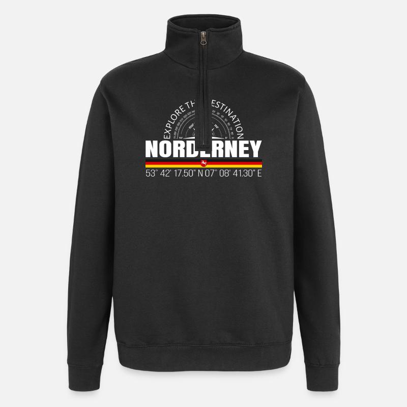Norderney - Sweat à zip 1/4 - noir