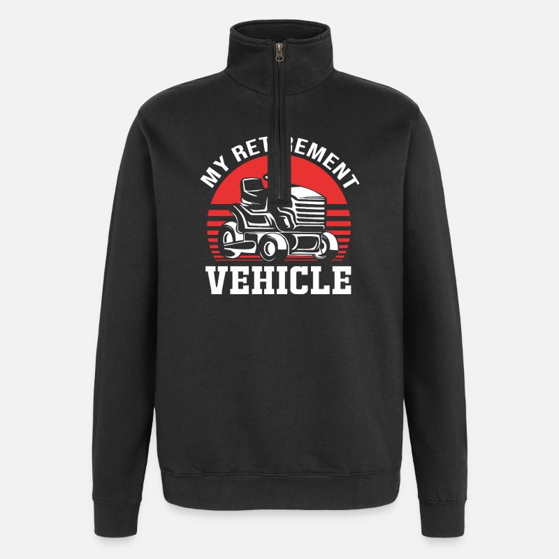 Rasen (Wiese) Rasenmäher - Quarter-Zip-Sweatshirt - Schwarz