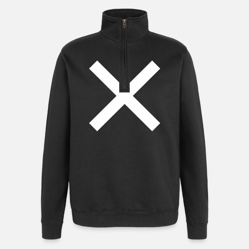 X Zeichen - Quarter-Zip-Sweatshirt - Schwarz